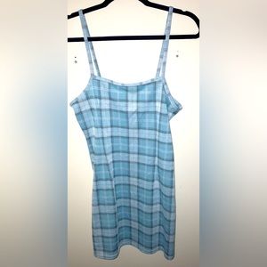 Five Below Blue & White Checkered Mini Dress - Size M